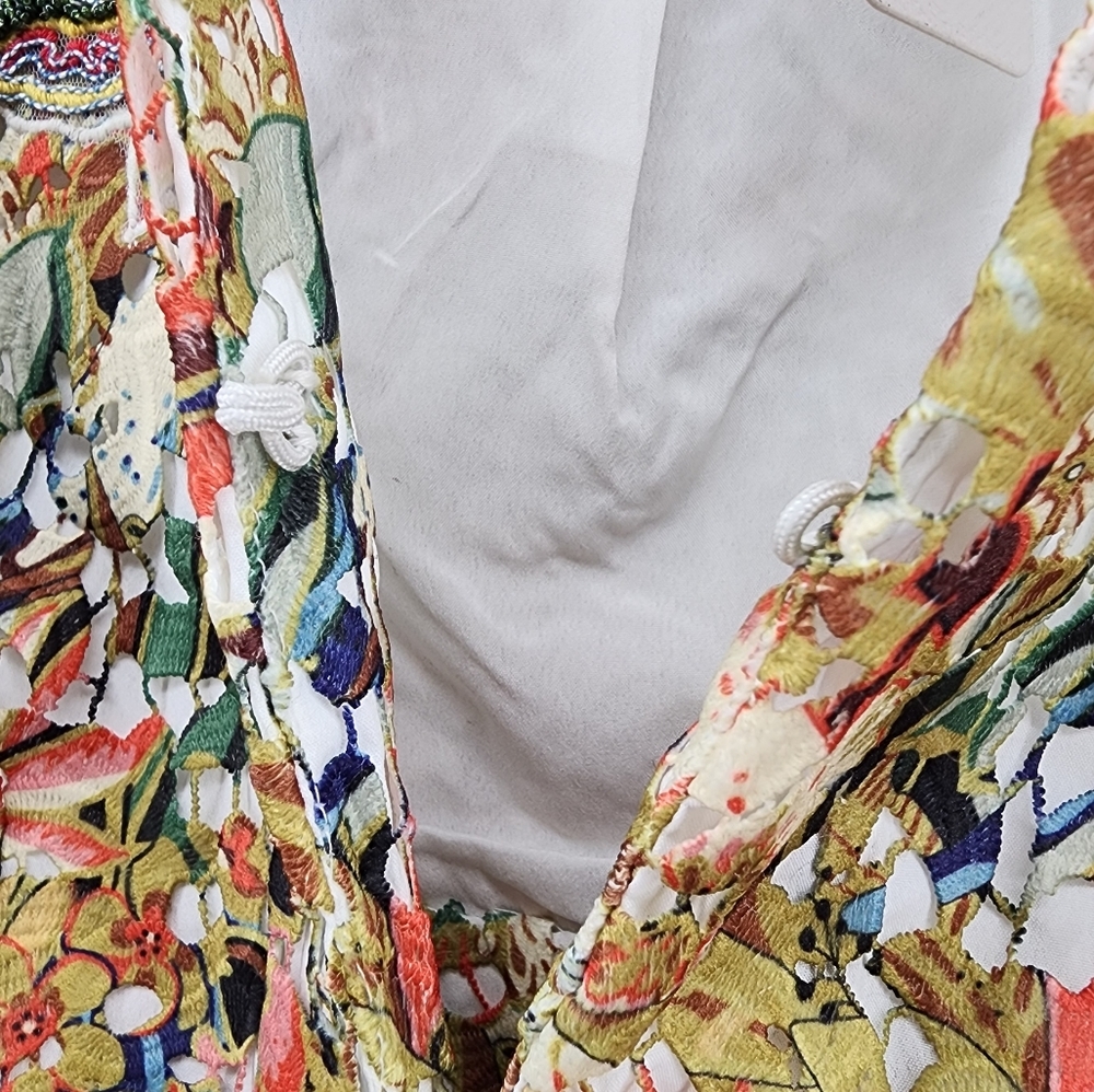 Soft Surroundings Multicolor Boho Lasercut Beaded Ariege Jacket New Med… - Picture 10 of 16